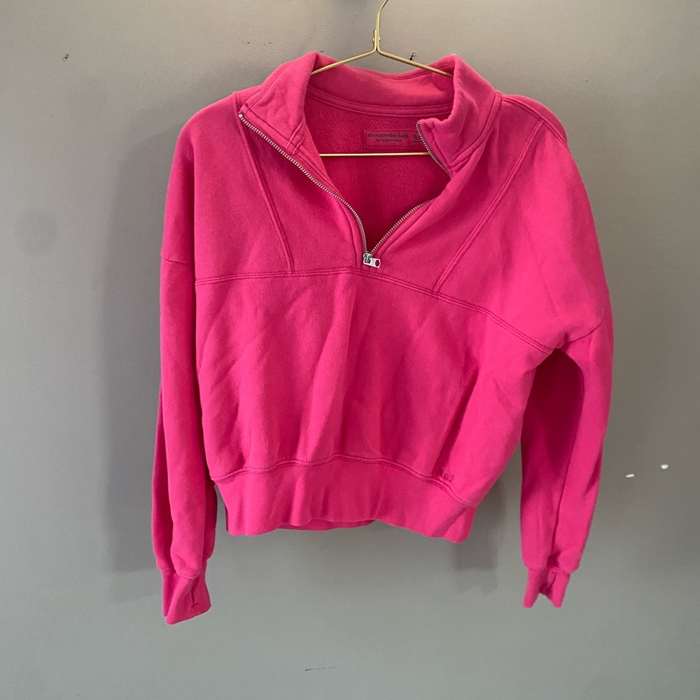 Abercrombie Kids Bright Pink Half-Zip Sweatshirt